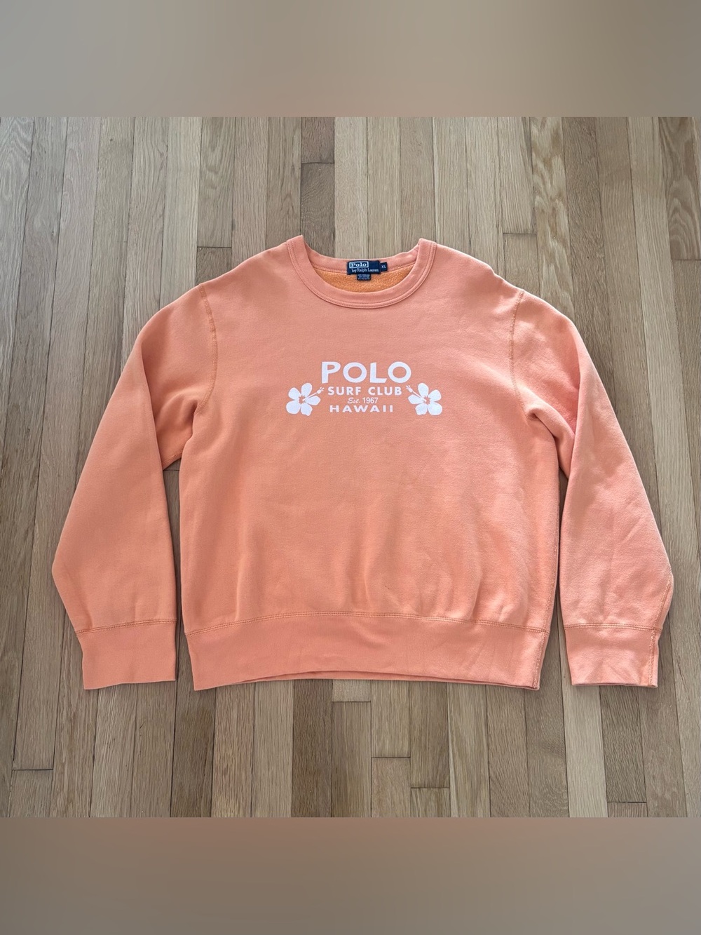 Vintage Polo Ralph Lauren 90s Surf Club Sweatshirt Mens XL Orange Crewneck RARE